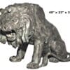 Bronze Growling Lion Statue