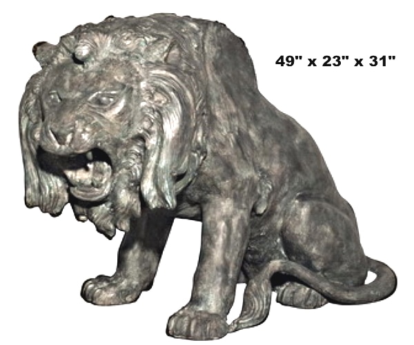 Bronze Growling Lion Statue - AF 56666GR