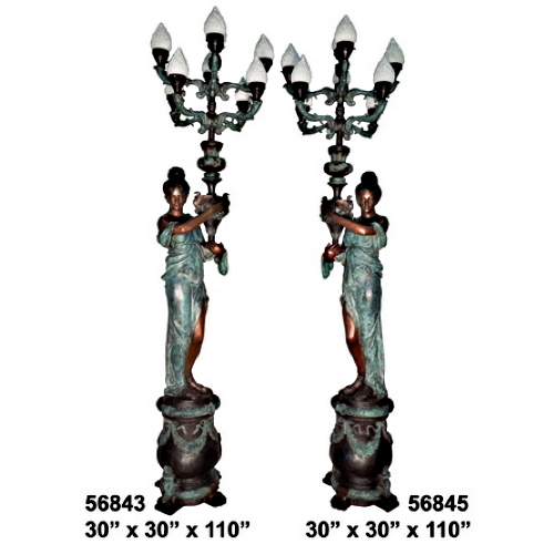 Bronze Decorative Torchiere Light - AF 56843-45