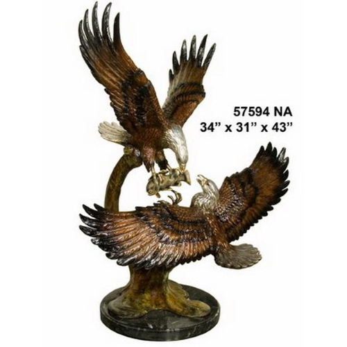 Bronze Dueling Eagles Statue - AF 57594NA