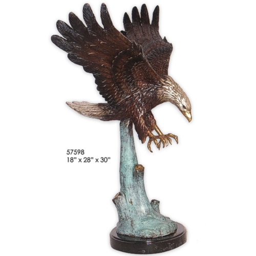 Bronze Bird of Prey on Hunt Statue - AF 57598
