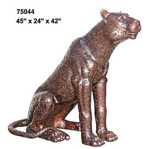 Bronze Cheetah Statue - AF 75044