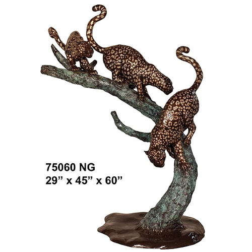 Bronze Cheetahs Statue - AF 75060