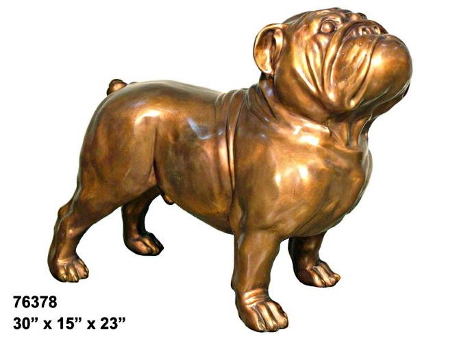 Bronze Bulldog Mascot Statue - AF 76378
