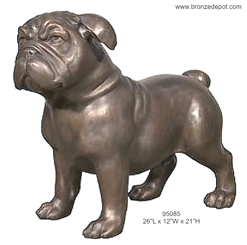Bronze Bulldog Mascot Statue - AF 95085