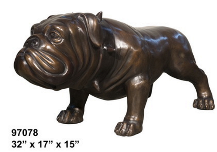 Bronze Bulldog Mascot Statue - AF 97078