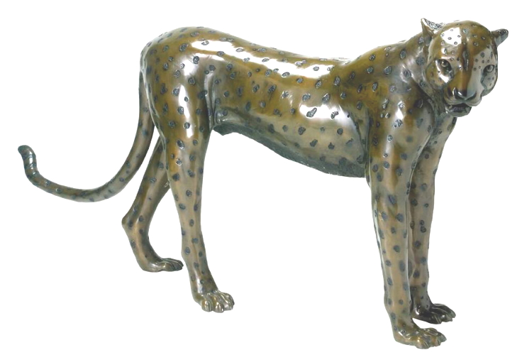 Bronze Cheetah Statue - DD A-066