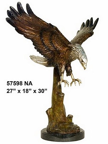 Bronze Bird of Prey on Hunt Statue - AF 57598NA