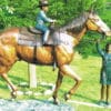 Bronze  Boy & Girl on Horse Statue