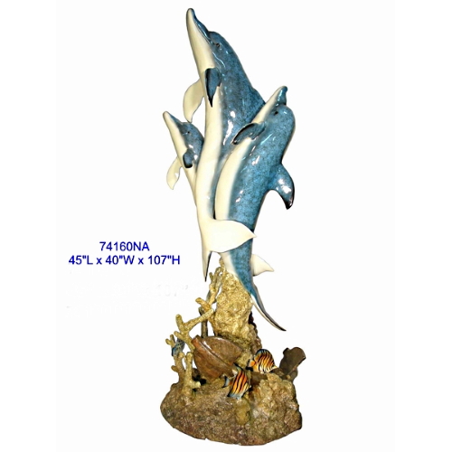 Bronze Jumping Dolphins Statues - AF 74160NA