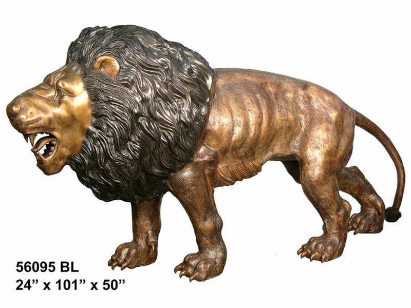 Bronze Growling Lion Statue - AF 56095 TT