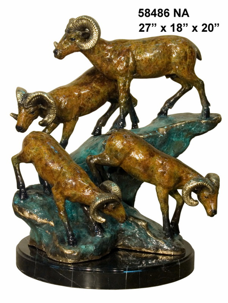 Bronze Tabletop Ram Statue - AF 58486