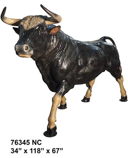 Life-Size Bronze Bull Mascot Statue - AF 76345 TT