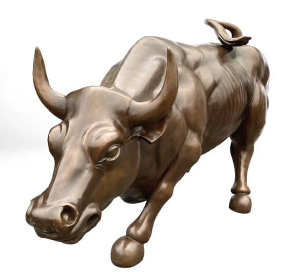 Bronze Life-Sized Wall Street Bull Statue