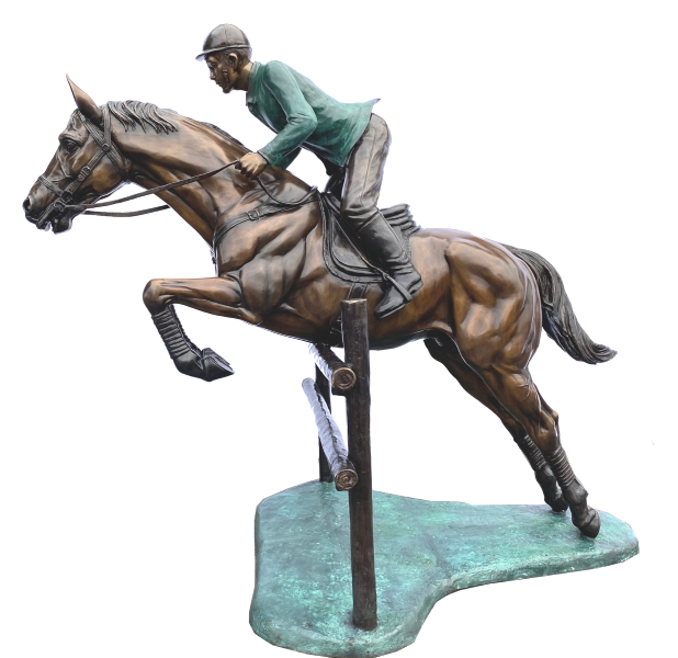 Bronze Jumping Steeplechase Horse Statue - ASB 982
