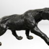 Bronze Growling Black Panther Statue