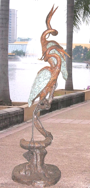 Bronze Heron Fountain
