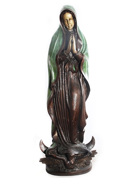 Bronze Praying Guadalupe Statue - ASI BA-3474