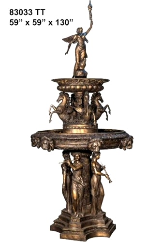 Bronze Four Seasons Ladies Horse Fountain - AF 83033TT