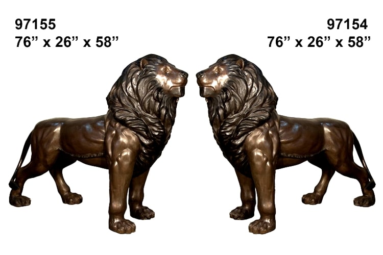 Bronze Lions Statues - AF 97154-55