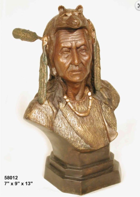Bronze Indian Chief Bust