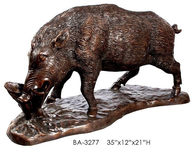 Bronze Wild Boar Statue - ASI BA-3277