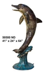 Bronze Jumping Dolphin Fountain Statue