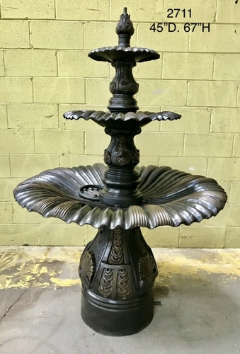 Bronze Three Tiers Leaf Fountain - ASI 2711