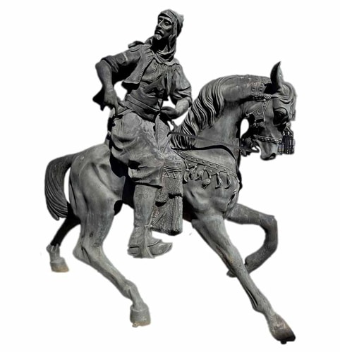 Bronze Arab on Horse Statue - ASI XB-126
