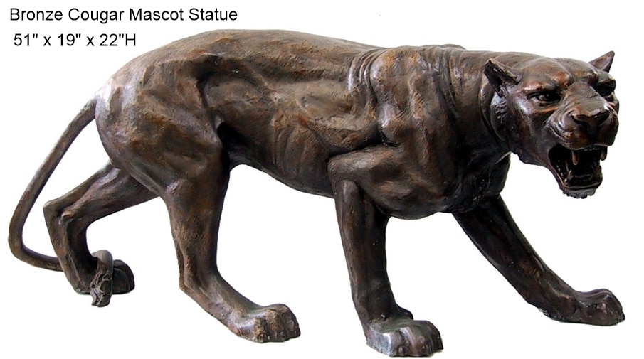Bronze Cougar Mascot Statue - DD A-169