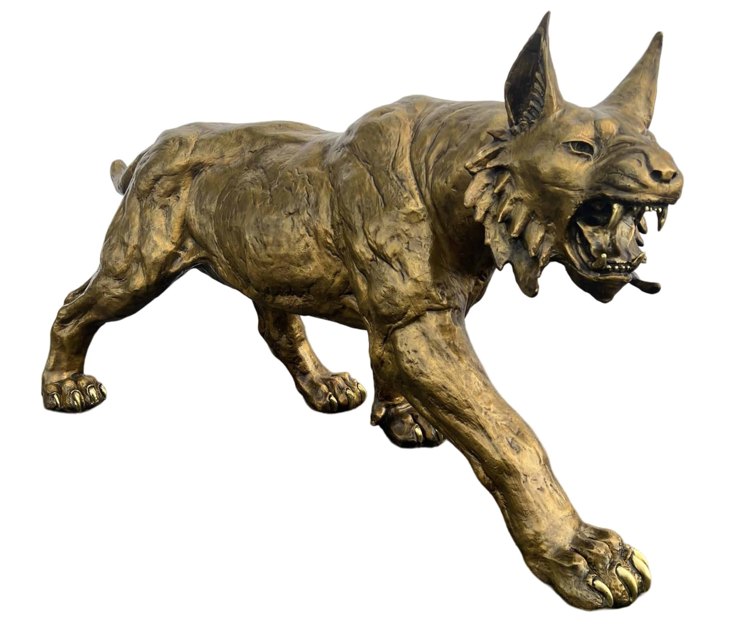 Bronze Growling Bobcat Mascot Statue - ASB 994