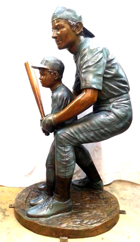 Bronze Little League Coach & Player Statue - DD SHC-760