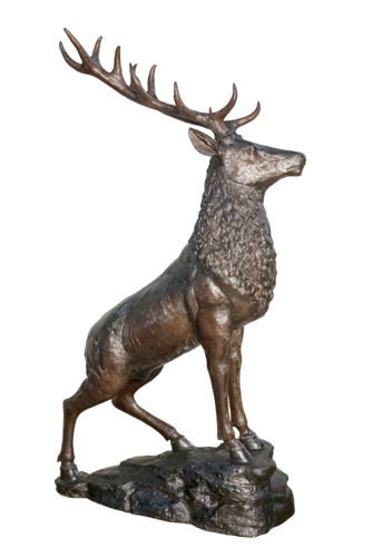 Bronze Stag On Base Statue - AF 97216