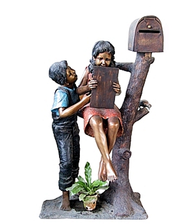 Bronze Boy & Girl Mailbox - DD G-027