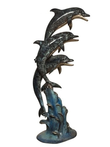Bronze Jumping Dolphin Statue - AF 47162NB