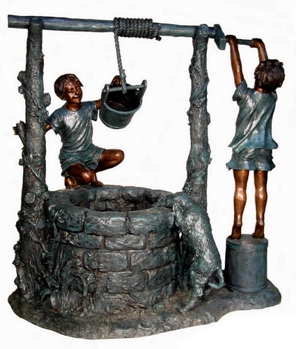 Bronze Kids Wishing Well Fountain - AF 55155 TT