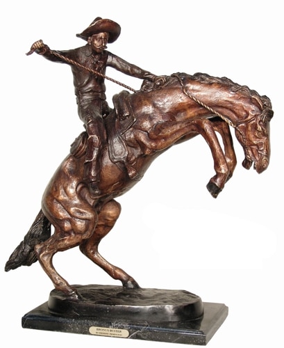 Bronze Remington Bronco Buster Statue - AF 57062