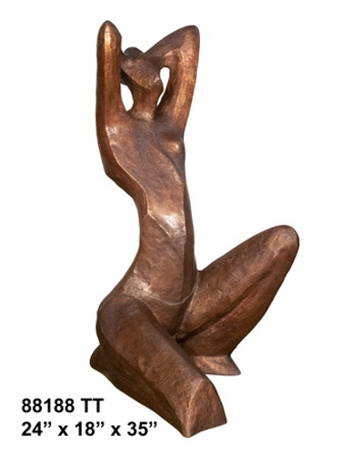 Bronze Modern Lady Touch Hair Statue - AF 88188