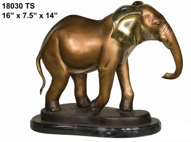 Bronze Elephant Tabletop Statue - AF 18030TS