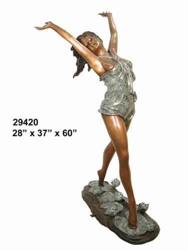 Bronze Life is Good Girl Statue - AF 29420
