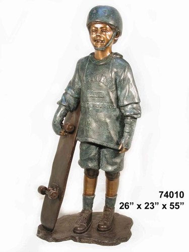 Bronze Skate Boarder Boy Statue - AF 74010