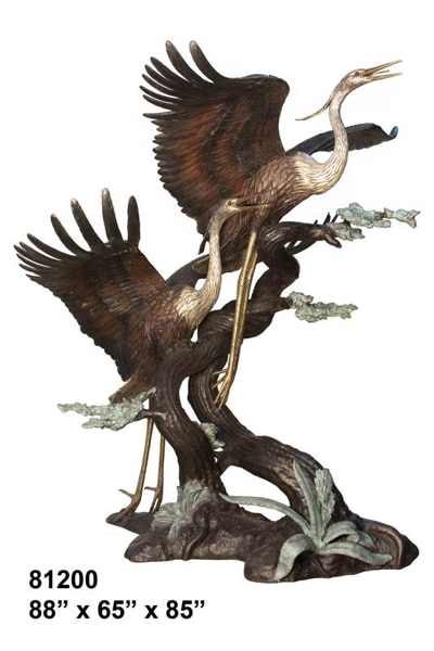 Bronze Flying Crane Fountain - AF 81200