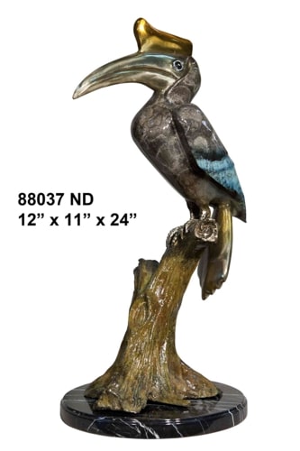Bronze African Hornbill Statue - AF 88037ND