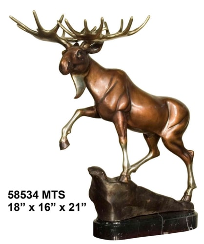 Bronze Table Top Moose Statue - AF 58534