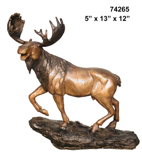 Bronze Table Top Moose Statue - AF 74265