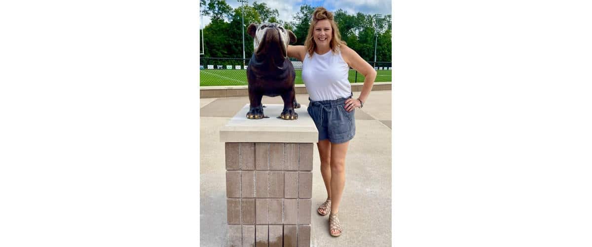 Bronze Bulldog Mascot Statue