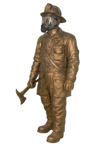 Bronze Firefighter Personalized Ax Life Size Statue - A DD-FF2