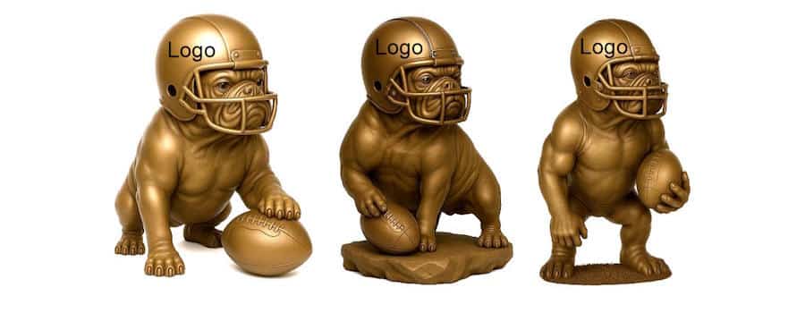 bronze bulldog football mascot statue