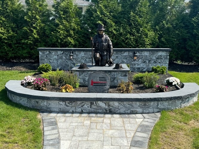 Bronze Commack Fire Department Memorial Statue