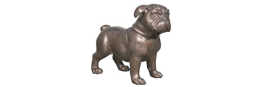 bronze bulldog mascot statue